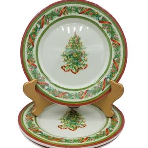 Christopher Radko Christopher's Tree Christmas Salad Plates Set 3 Retired Vtg